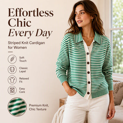 Cardigan en maille rayée pour femme