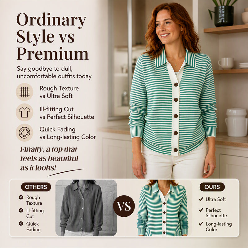 Cardigan en maille rayée pour femme