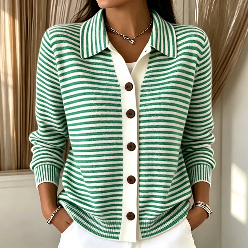 Cardigan en maille rayée pour femme