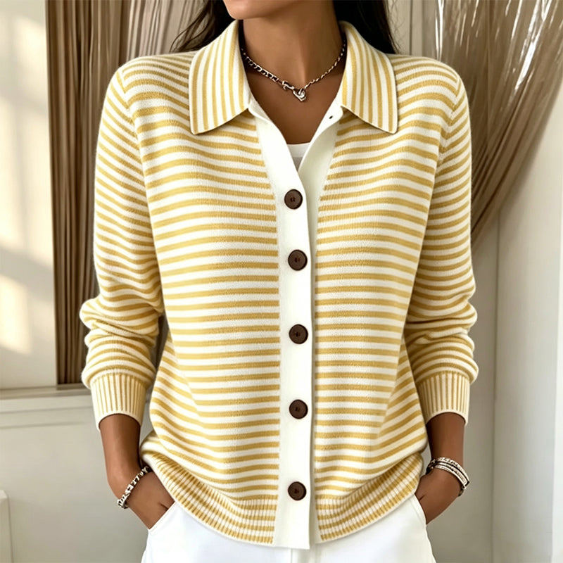 Cardigan en maille rayée pour femme