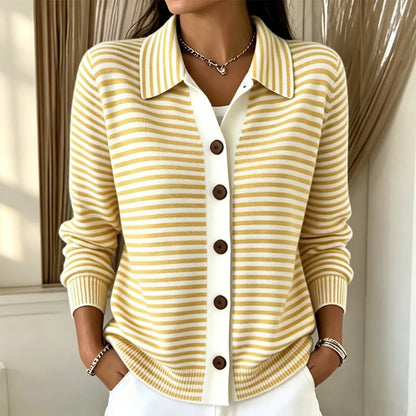 Cardigan en maille rayée pour femme