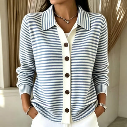 Cardigan en maille rayée pour femme