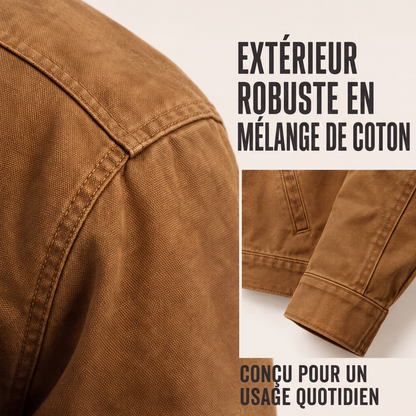 Veste de travail à capuche doublée de peluche pour homme