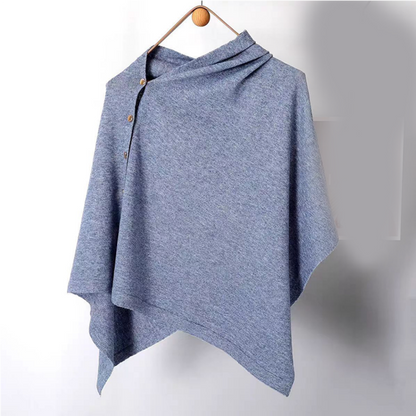 Poncho élégant pour femme avec boutons latéraux