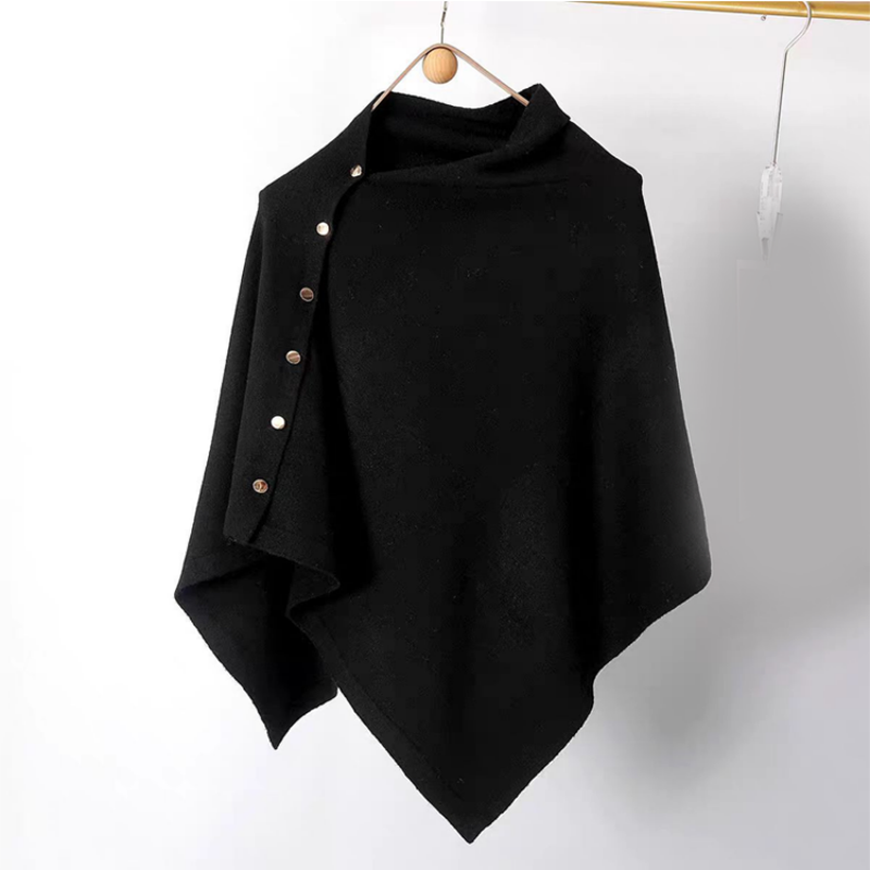 Poncho élégant pour femme avec boutons latéraux