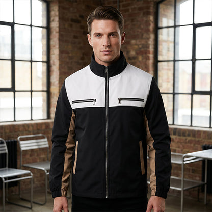Veste à col montant bicolore pour homme