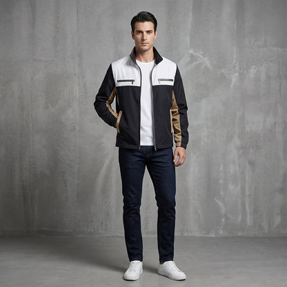 Veste à col montant bicolore pour homme