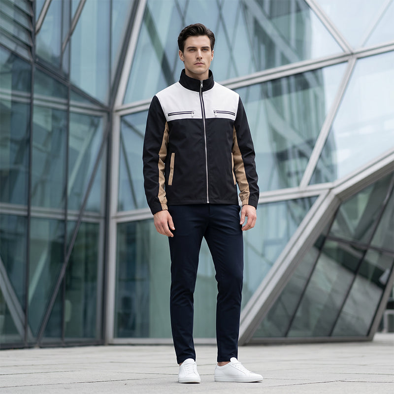 Veste à col montant bicolore pour homme