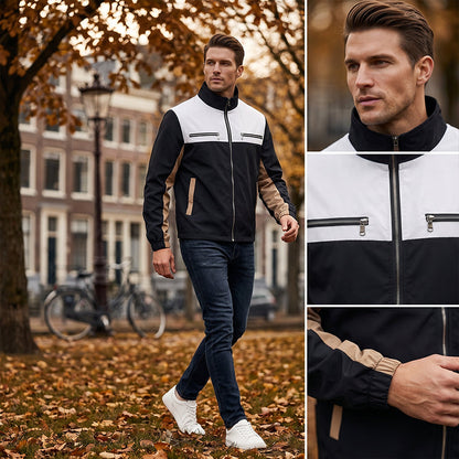 Veste à col montant bicolore pour homme