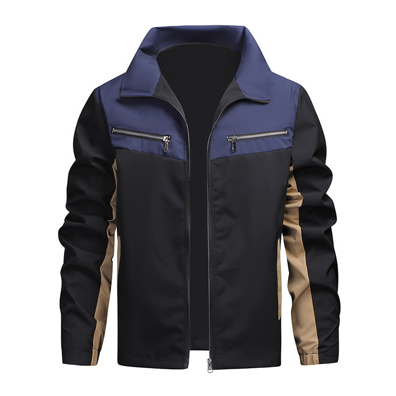 Veste à col montant bicolore pour homme