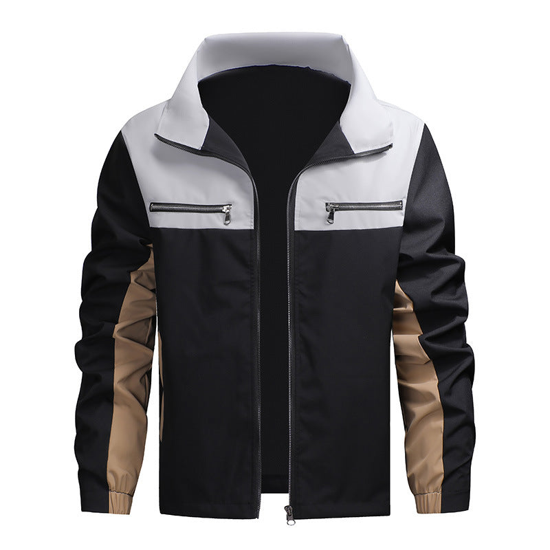 Veste à col montant bicolore pour homme
