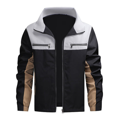 Veste à col montant bicolore pour homme