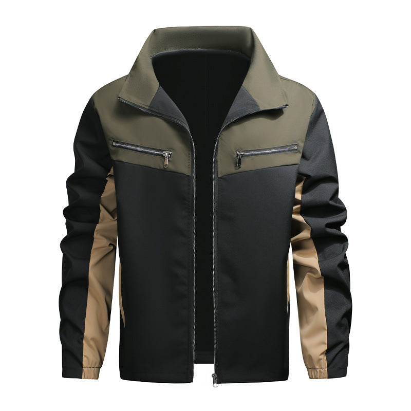 Veste à col montant bicolore pour homme