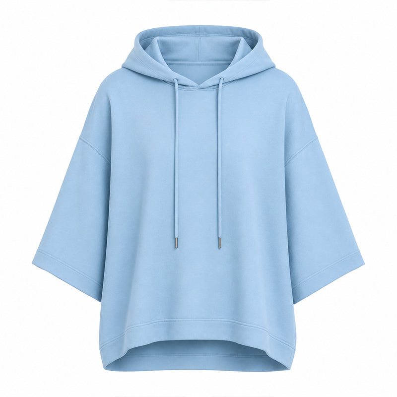 Sweat à capuche décontracté pour femme, coupe ample et manches larges