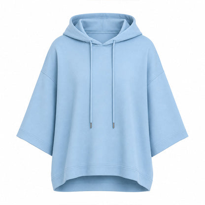 Sweat à capuche décontracté pour femme, coupe ample et manches larges