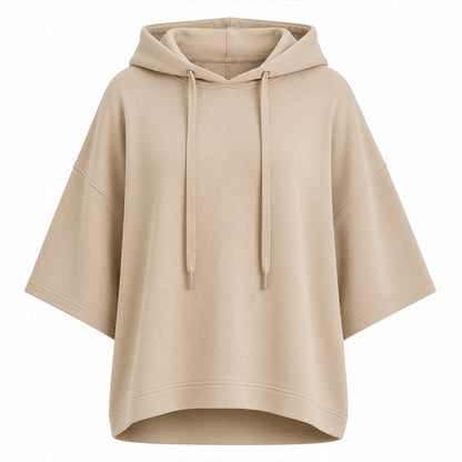 Sweat à capuche décontracté pour femme, coupe ample et manches larges