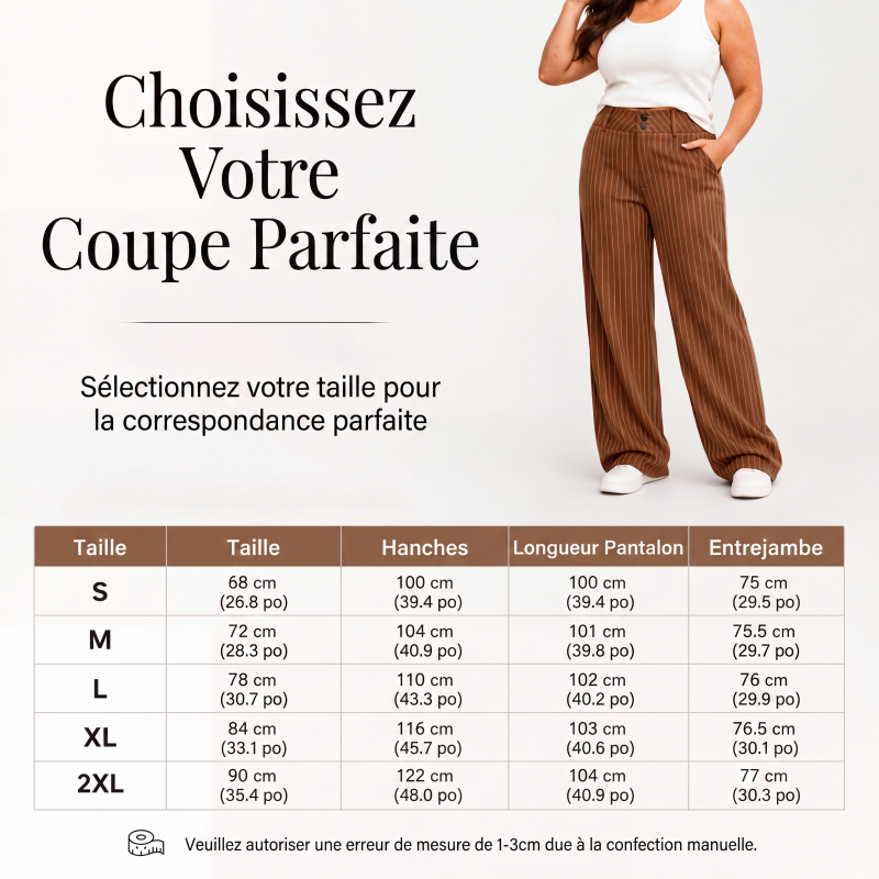 Pantalon habillé évasé rayé pour femme