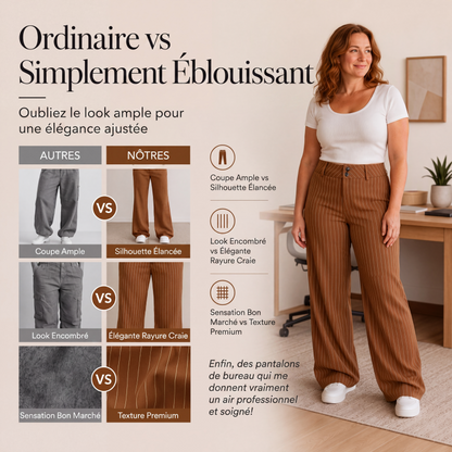 Pantalon habillé évasé rayé pour femme