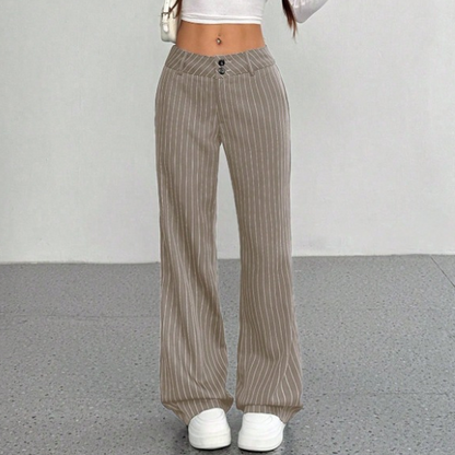 Pantalon habillé évasé rayé pour femme