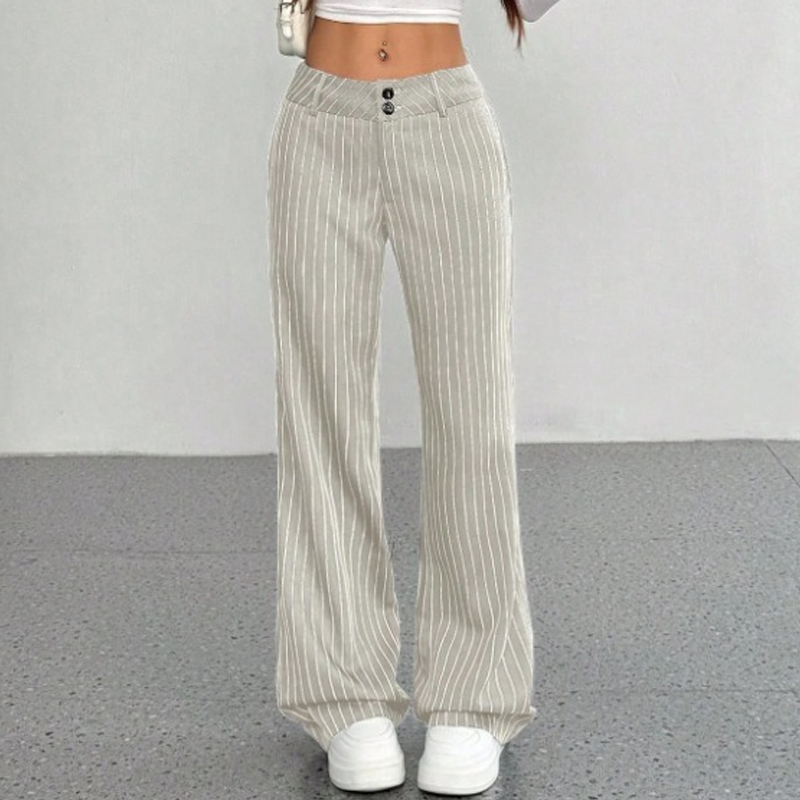Pantalon habillé évasé rayé pour femme
