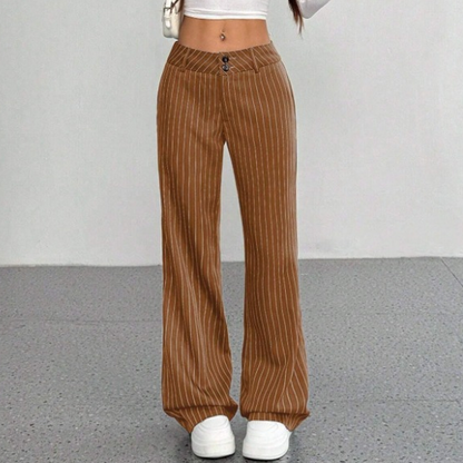 Pantalon habillé évasé rayé pour femme