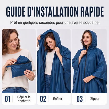 Poncho de pluie à capuche unisexe, imperméable et léger