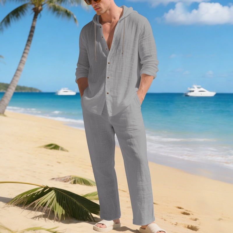 Tenue de plage en lin respirant pour homme【Livraison gratuite】