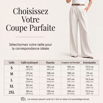 Pantalon de costume taille haute jambe large pour femme