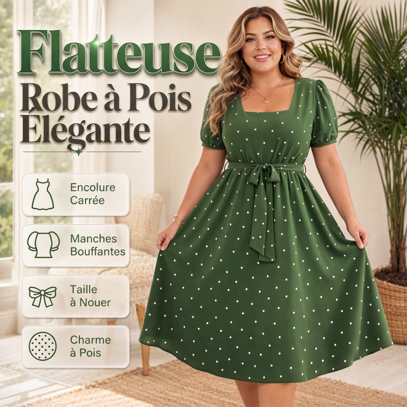 Robe à pois grande taille pour femme