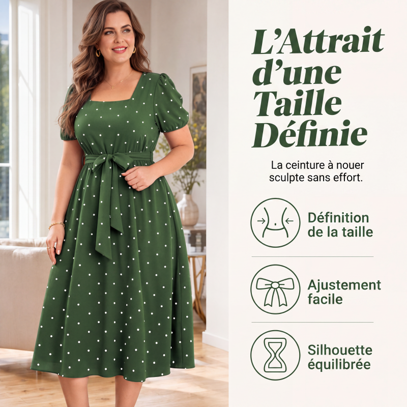 Robe à pois grande taille pour femme