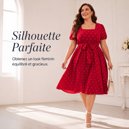 Robe à pois grande taille pour femme
