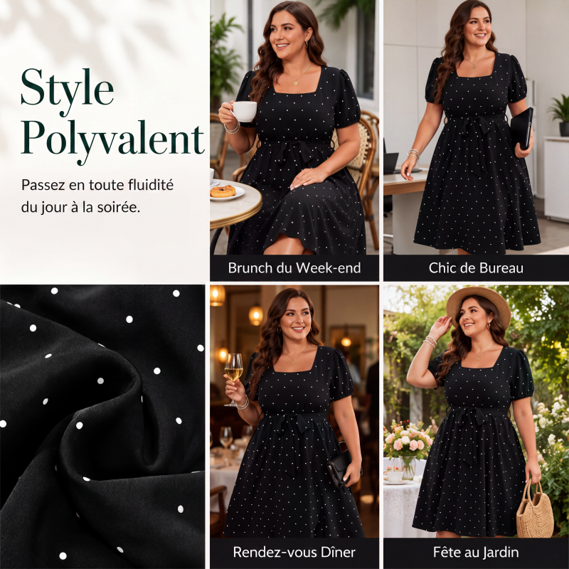 Robe à pois grande taille pour femme