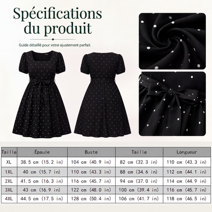 Robe à pois grande taille pour femme