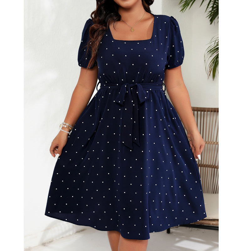 Robe à pois grande taille pour femme