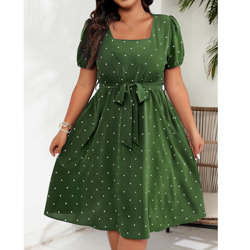 Robe à pois grande taille pour femme