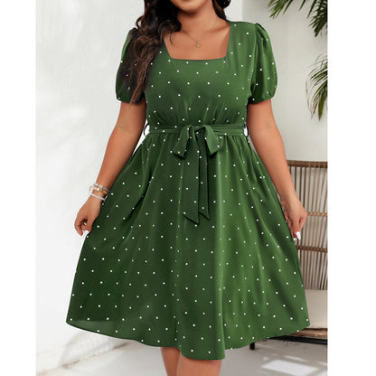 Robe à pois grande taille pour femme