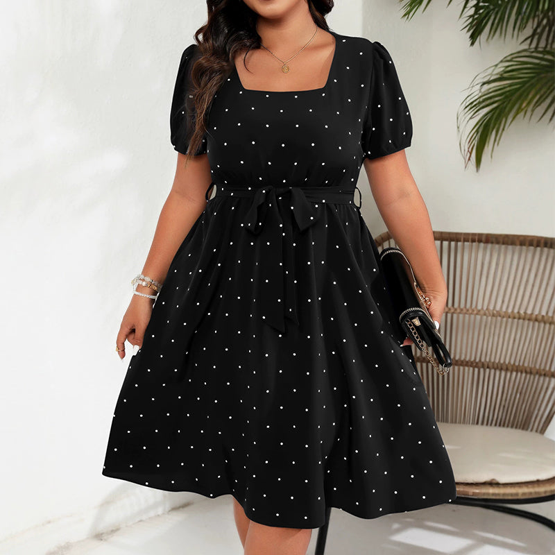 Robe à pois grande taille pour femme