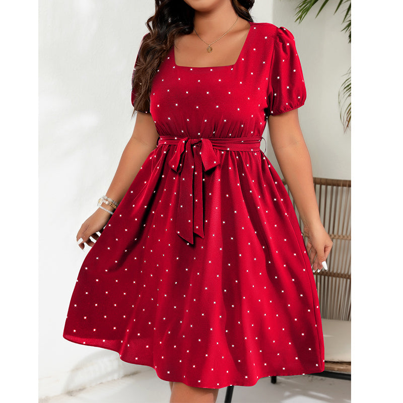 Robe à pois grande taille pour femme