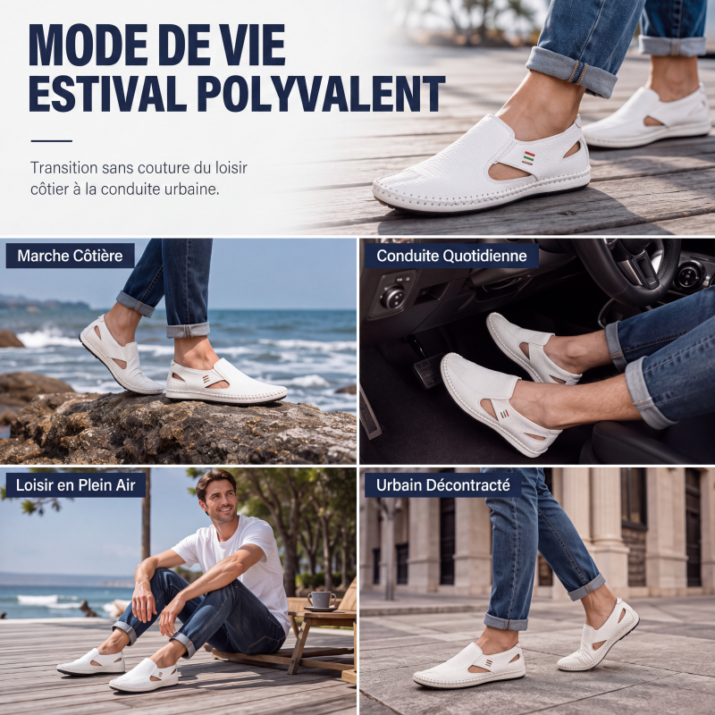 Mocassins décontractés pour homme, enfilables et respirants