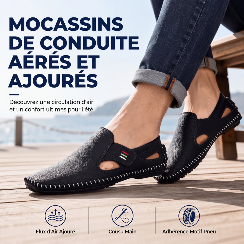 Mocassins décontractés pour homme, enfilables et respirants