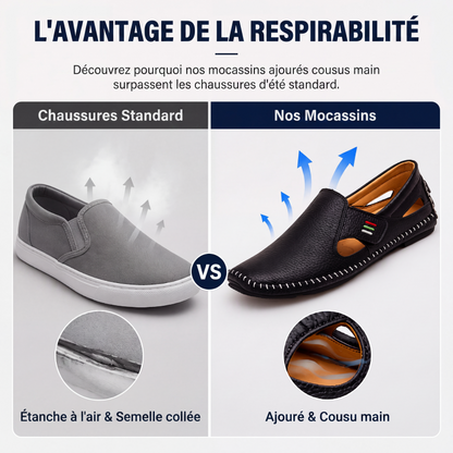 Mocassins décontractés pour homme, enfilables et respirants