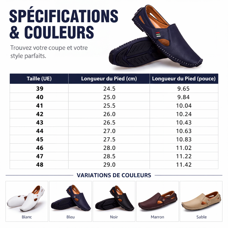 Mocassins décontractés pour homme, enfilables et respirants