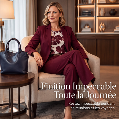 Ensemble tailleur 3 pièces pour femme : blazer, haut et pantalon
