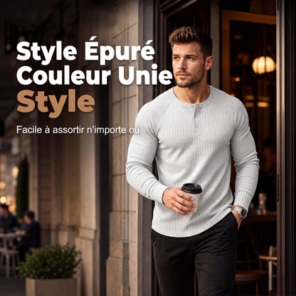 Chemise Henley ajustée pour homme