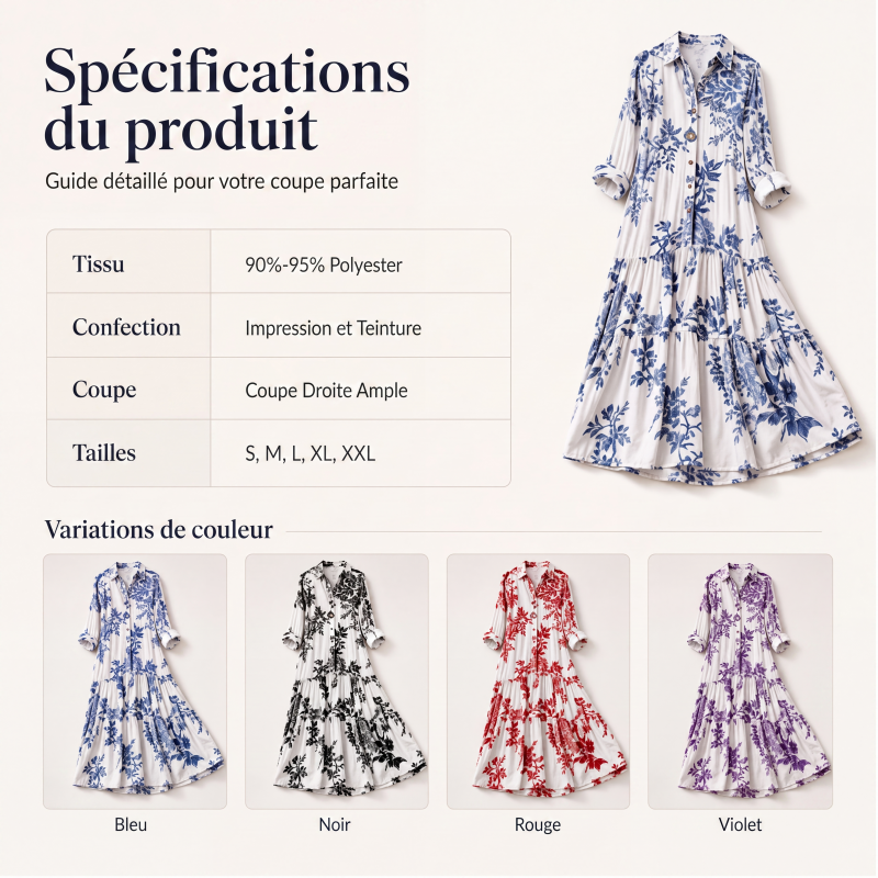 Robe longue pour femme à imprimé floral