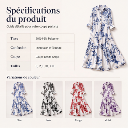 Robe longue pour femme à imprimé floral