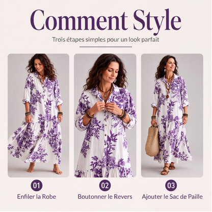 Robe longue pour femme à imprimé floral