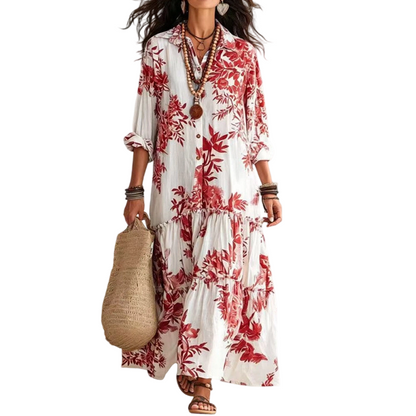 Robe longue pour femme à imprimé floral