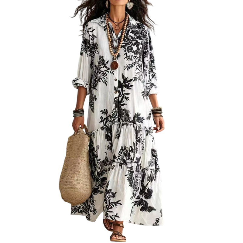 Robe longue pour femme à imprimé floral