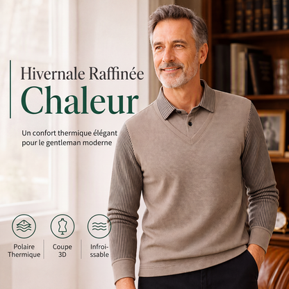 Haut à manches longues fausse deux-pièces pour homme
